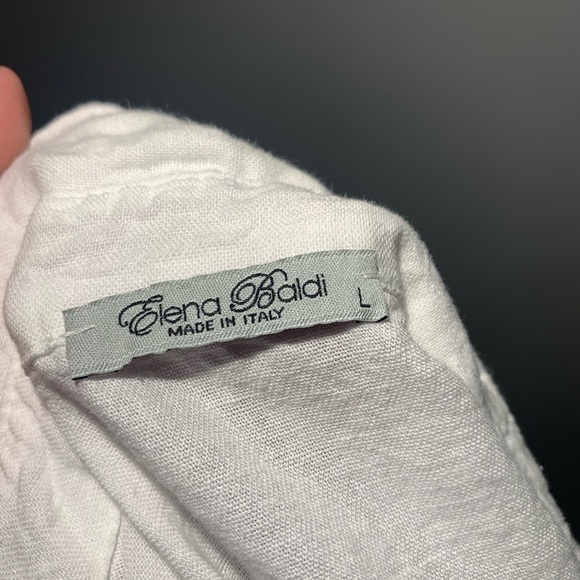 Linen Button Down Tee Shirt - Picture 3 of 8